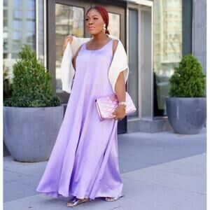 BANANA REPUBLIC Serenade Silk Maxi Dress Purple Rose Sz XS $378 {TT52}